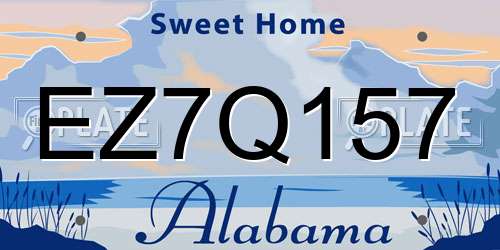 EZ7Q157 Alabama License Plate