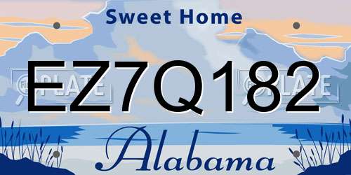 EZ7Q182 Alabama License Plate