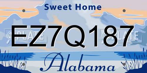 EZ7Q187 Alabama License Plate