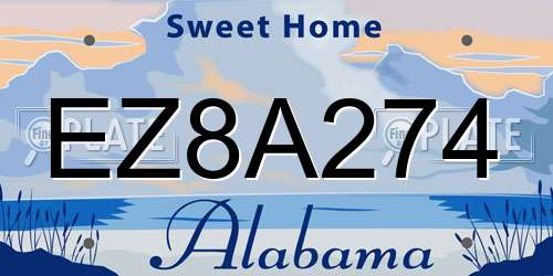 EZ8A274 Alabama License Plate