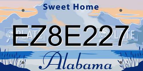 EZ8E227 Alabama License Plate