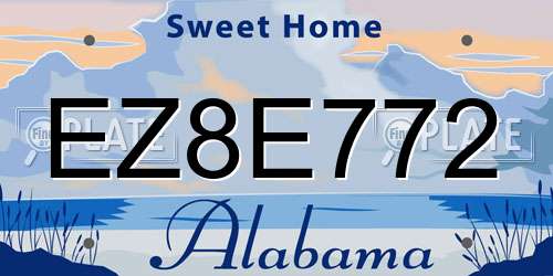 EZ8E772 Alabama License Plate