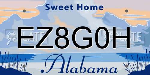 EZ8G0H Alabama License Plate