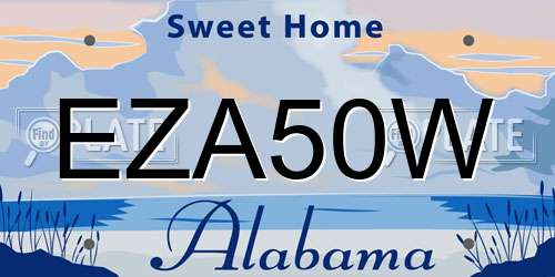 EZA50W Alabama License Plate