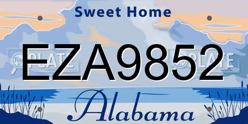 EZA9852 Alabama License Plate
