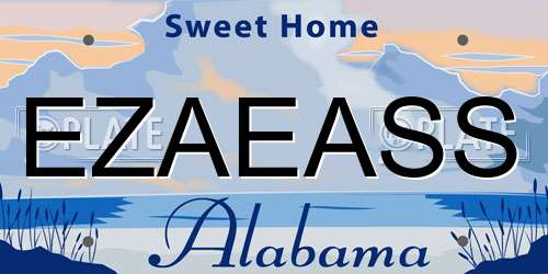 EZAEASS Alabama License Plate