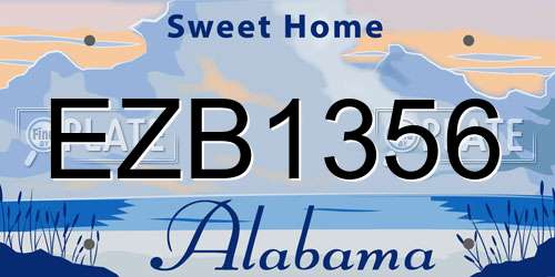 EZB1356 Alabama License Plate