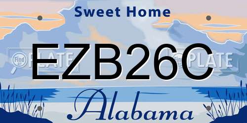 EZB26C Alabama License Plate