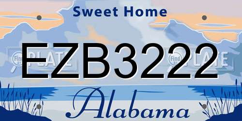 EZB3222 Alabama License Plate