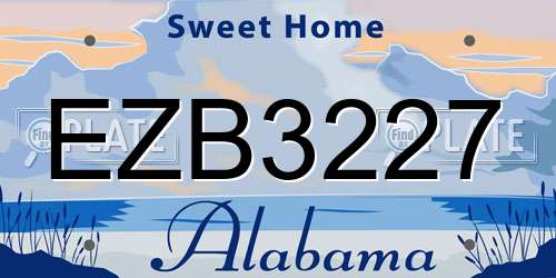 EZB3227 Alabama License Plate