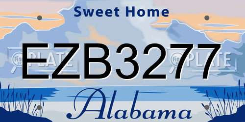 EZB3277 Alabama License Plate