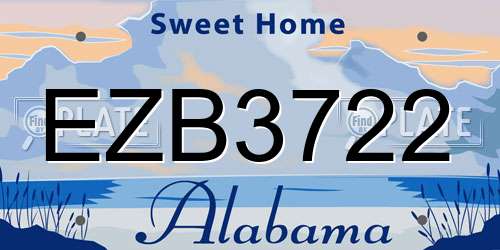 EZB3722 Alabama License Plate