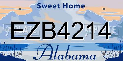 EZB4214 Alabama License Plate