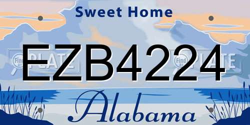 EZB4224 Alabama License Plate