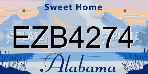EZB4274 Alabama License Plate