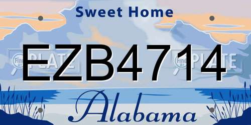 EZB4714 Alabama License Plate