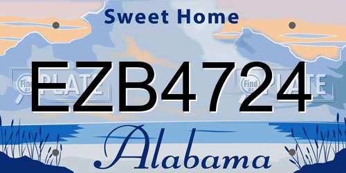 EZB4724 Alabama License Plate
