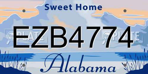 EZB4774 Alabama License Plate