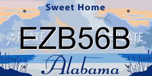 EZB56B Alabama License Plate