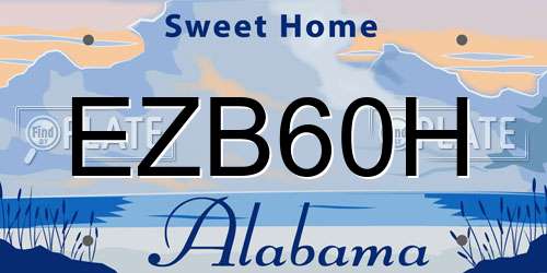 EZB60H Alabama License Plate