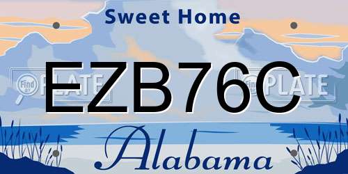 EZB76C Alabama License Plate