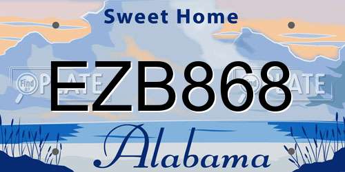 EZB868 Alabama License Plate