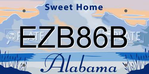 EZB86B Alabama License Plate