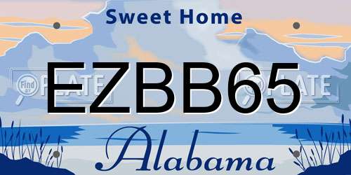 EZBB65 Alabama License Plate