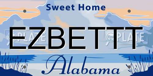 EZBETTT Alabama License Plate