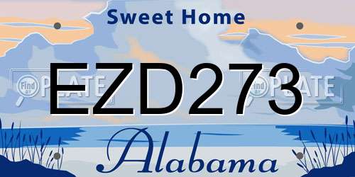 EZD273 Alabama License Plate