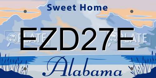 EZD27E Alabama License Plate