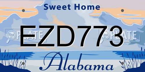 EZD773 Alabama License Plate