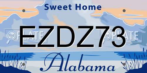 EZDZ73 Alabama License Plate