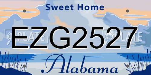 EZG2527 Alabama License Plate