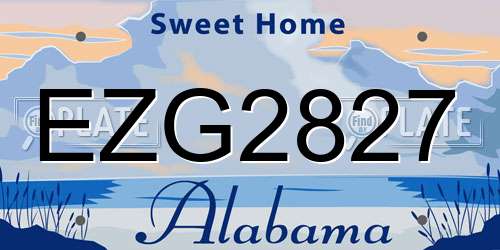 EZG2827 Alabama License Plate