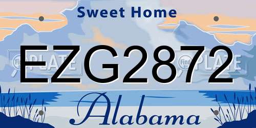 EZG2872 Alabama License Plate