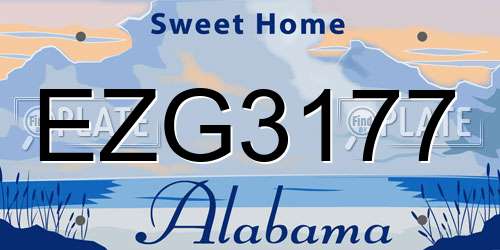 EZG3177 Alabama License Plate