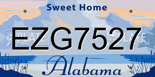 EZG7527 Alabama License Plate