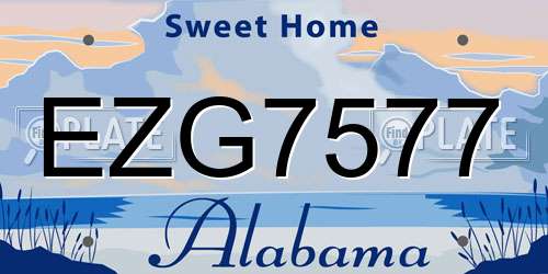 EZG7577 Alabama License Plate