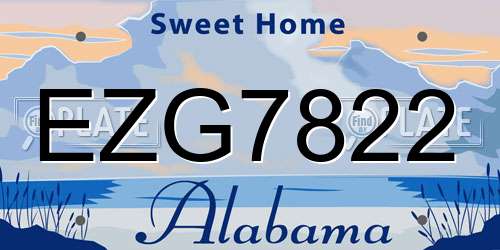 EZG7822 Alabama License Plate