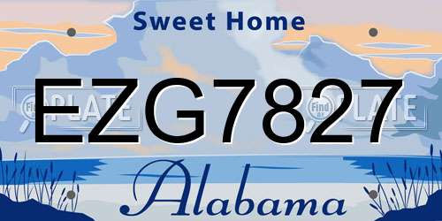 EZG7827 Alabama License Plate