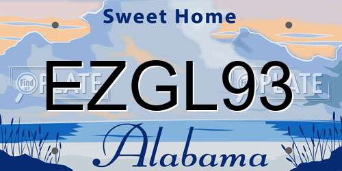EZGL93 Alabama License Plate
