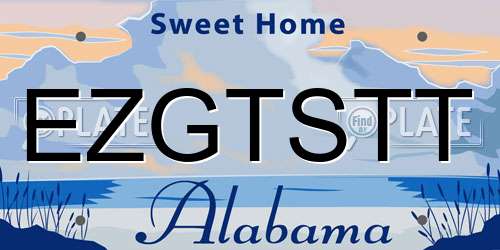 EZGTSTT Alabama License Plate