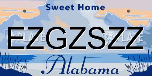 EZGZSZZ Alabama License Plate