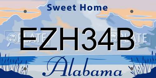 EZH34B Alabama License Plate