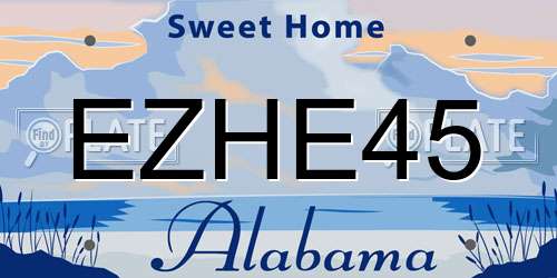 EZHE45 Alabama License Plate