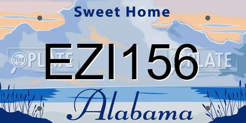 EZI156 Alabama License Plate