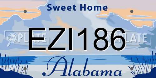 EZI186 Alabama License Plate