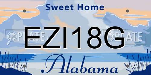 EZI18G Alabama License Plate