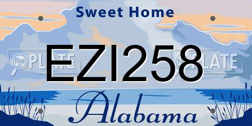 EZI258 Alabama License Plate